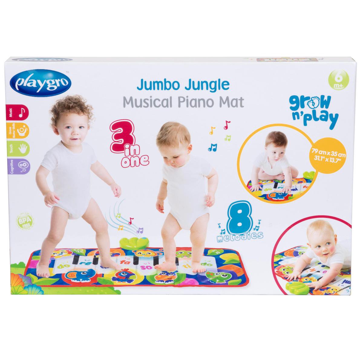 Playgro Muzikale Piano mat - Speelgoed Baby - Speelgoed 1 jaar - Interactief babyspeelgoed - Pianomat - Dansmat Jumbo - Baby Speelgoed Muziekinstrument - Interactief speelgoed Baby - Educatief speelgoed - Kraam Cadeau - Speelgoed met geluid — afbeelding 9