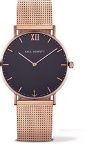 Paul Hewitt Sailor Line PH-SA-R-SM-B-4S - Horloge - Staal - Rosékleurig - Ø36mm