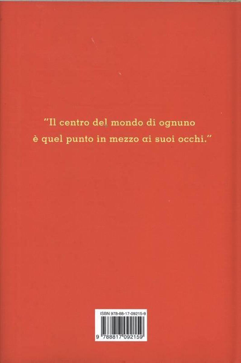 Rode achterkant van het boek 'Sangue giusto' met een citaat en ISBN-nummer.