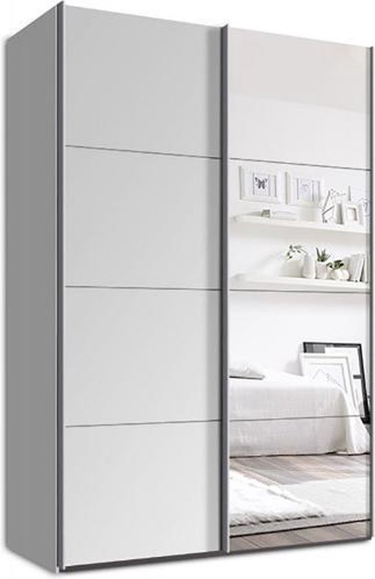 Schuifdeurkast Switchbox 150 cm wit & spiegel | bol.com