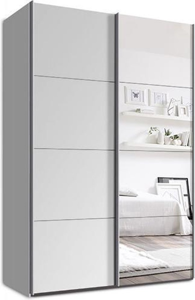 zuurstof Vertrek Consumeren Schuifdeurkast Switchbox 150 cm wit & spiegel | bol.com