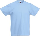 Fruit of the Loom T-shirt Kinderen maat 116 (5-6) 100% Katoen 5 stuks (Sky Blauw)