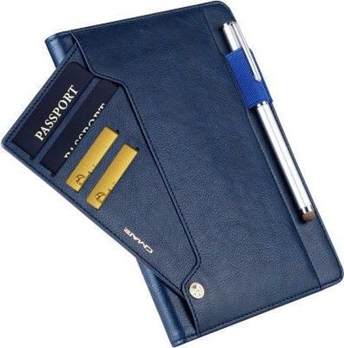 PU Lederen CMAI2-omslag met creditkaartvakjes voor iPad Mini 4 - DonkerBlauw