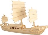 Bouwpakket 3D Puzzel Zeilschip Jonk- hout