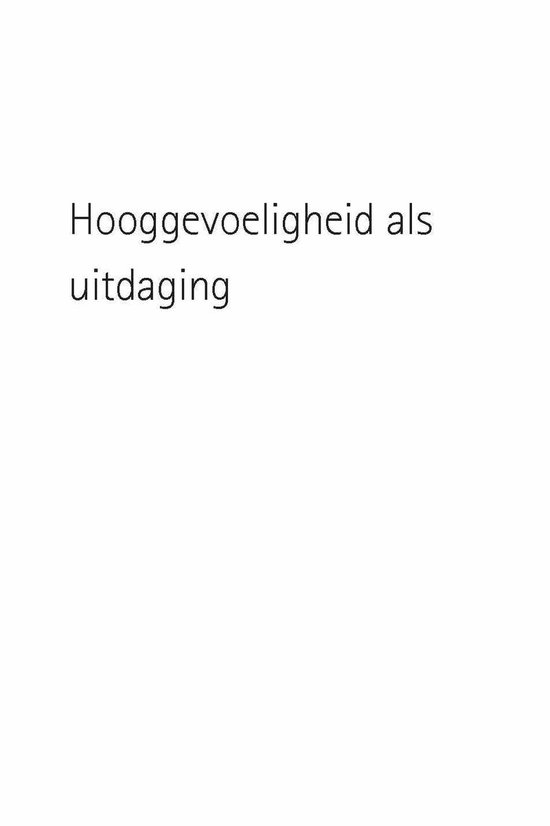 Tekst: Hooggevoeligheid als uitdaging.
