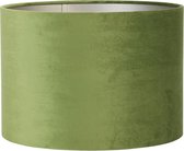 Light & Living Velours Cilinder Lampenkap - Olive Green - Ø30x21 cm