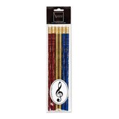 Pencil set G-clef assorted (6 pcs)