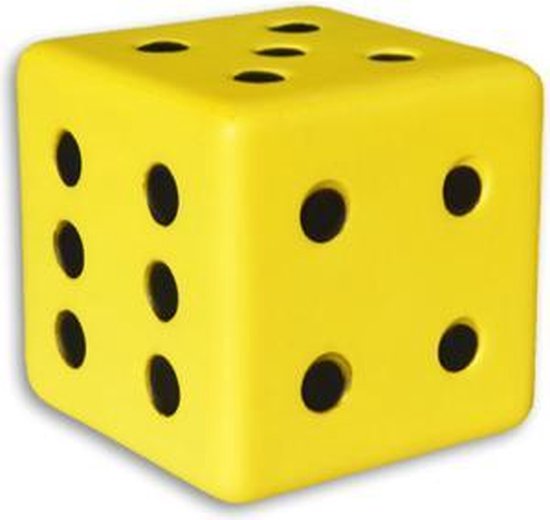 Afbeelding van het spel Dobbelsteen Coated Foam - geel - 15 centimeter