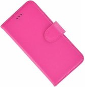 Wallet bookcase luxe effen roze Nokia 8 hoesje