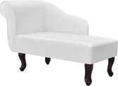 Chaise longue kunstleer wit (incl. vloerviltjes)