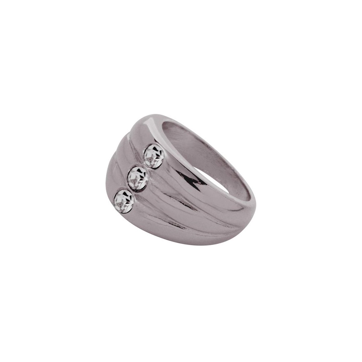 TOV Essentials Ring 1801.005.292.16 - Layered Stone Ring - 16 - Grijs/Zwart