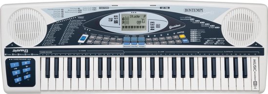 Bontempi | Clavier Numérique 49 Touches, 35 Morceaux Préenregistrés, 100 Sons, 100 Rythmes, Fonction Métronome et Transposeur, 52,6x18x4 cm