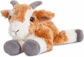 Pluche bruin/witte geiten knuffel 20 cm - knuffeldier / knuffels