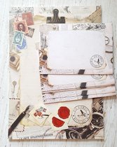Briefpapier met enveloppen en sluitstickers - Vintage