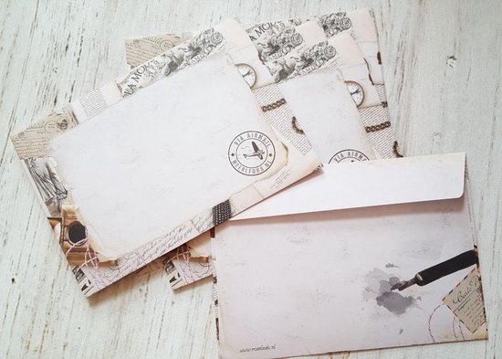 Briefpapier met enveloppen en sluitstickers - Vintage | bol.com