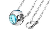 Amanto Ketting Danya Blue - Dames - 316L Staal PVD - Zirkonia - 12 x 12 mm - 50 cm