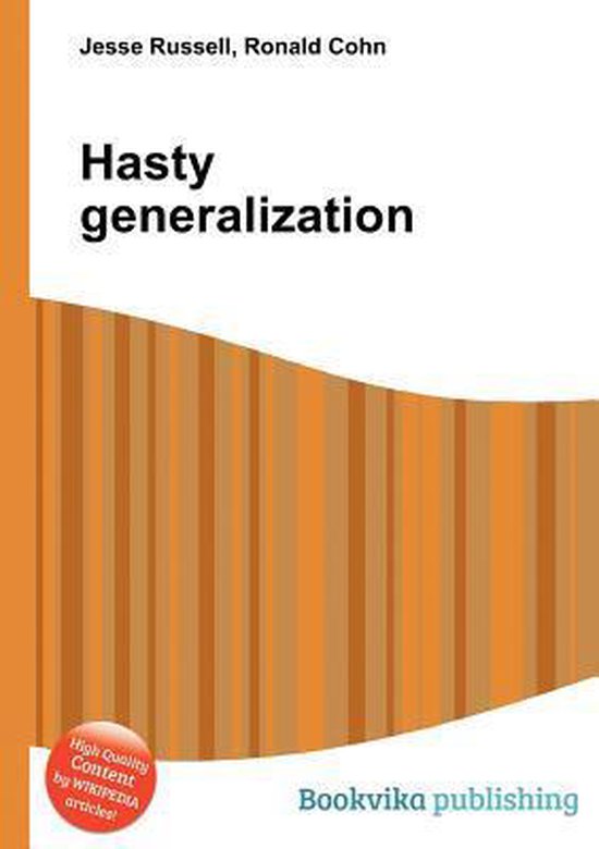 Hasty Generalization 9785510748758 Boeken
