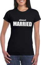 Vrijgezellenfeest Almost Married fun t-shirt zwart voor dames - vrijgezellen shirt M