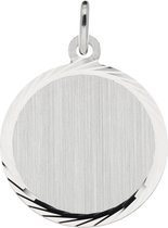 Classics&More hanger - graveerplaatje - zilver - 21 x 18 mm - rond