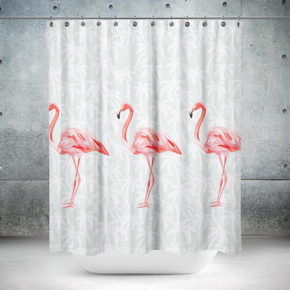 Roomture - douchegordijn - Flamingo - 120 x 200