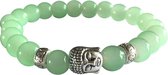 Fako Bijoux® - Boeddha Natuursteen Armband - Buddha Kralen Armband - Deluxe - Lichtgroen