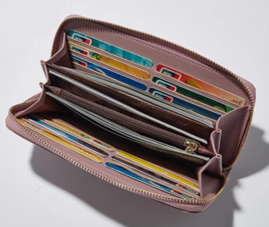 Clutch portemonnee / schoudertasje met telefoonvakje - PU leer - oud roze |  bol.com