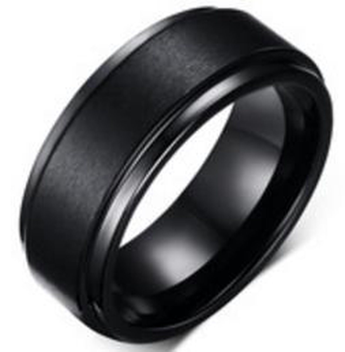 Schitterende Zwarte Wolfraamcarbide Ring | Damesring | Herenring | 8 mm. | Jonline