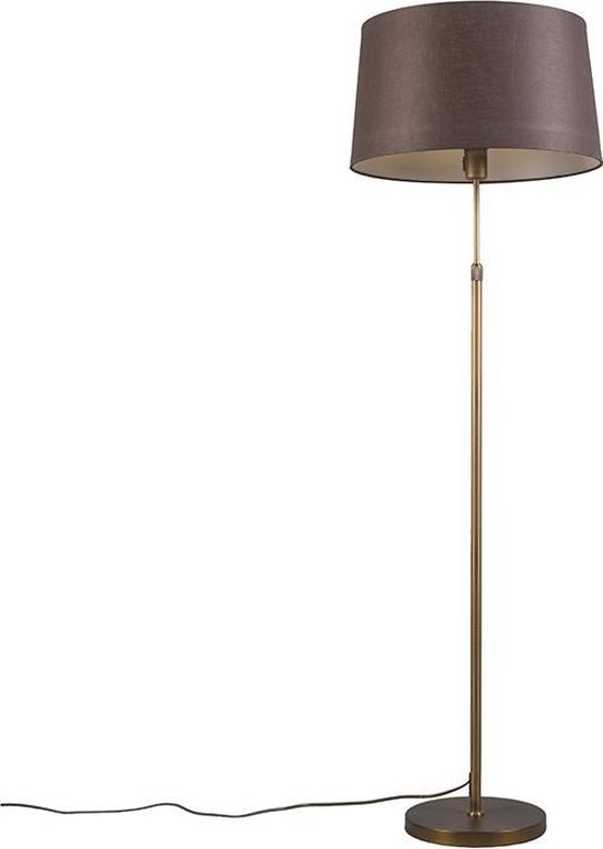 QAZQA Parte - Moderne Vloerlamp | Staande Lamp - 1 lichts - H 1680 mm -  Brons -... | bol