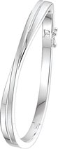 The Jewelry Collection Bangle Scharnier 6.5 X 60 mm Buis Poli/mat - Zilver