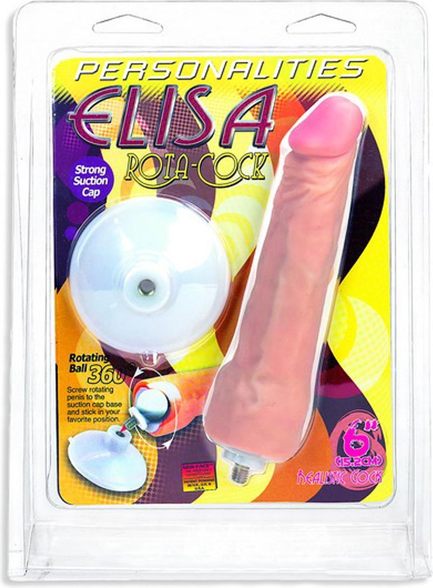 Goedkoopste ELISA - STRONG SUCTION CUP - ROTATION BALL 360 graden - Phthalate free - COCK 6 inch - 15,2 cm.