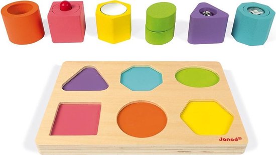 Janod - I Wood - Vorm En Geluid Puzzel - Om De Zintuigen Te Stimuleren - FSC® Houten Blokken En Puzzel - Geschikt Vanaf 1 Jaar van Janod — afbeelding 4