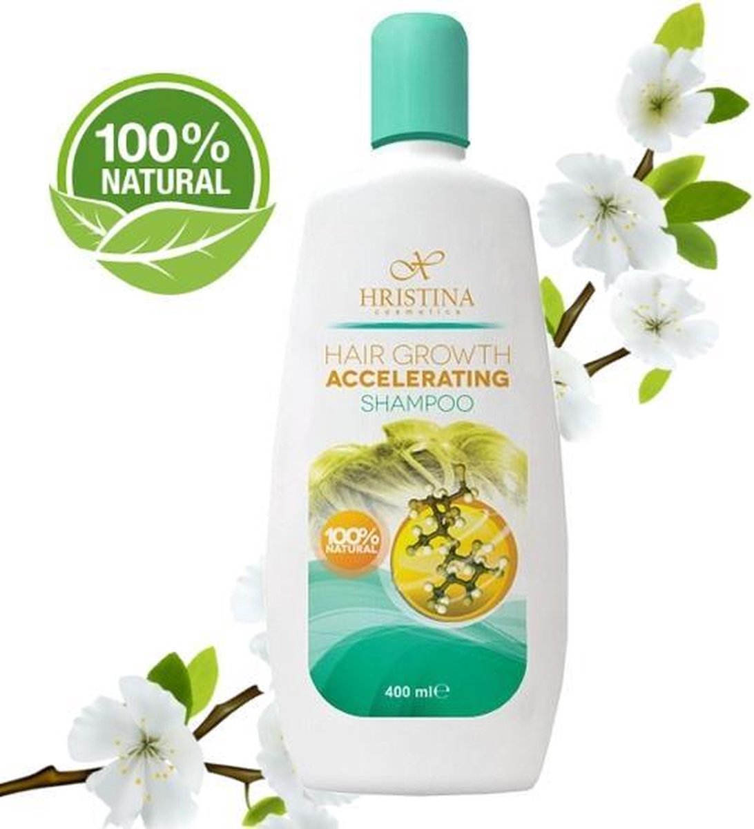 100% Organic Shampoo Haargroei Versneller & Dikker Glanzend Haar - 400ml