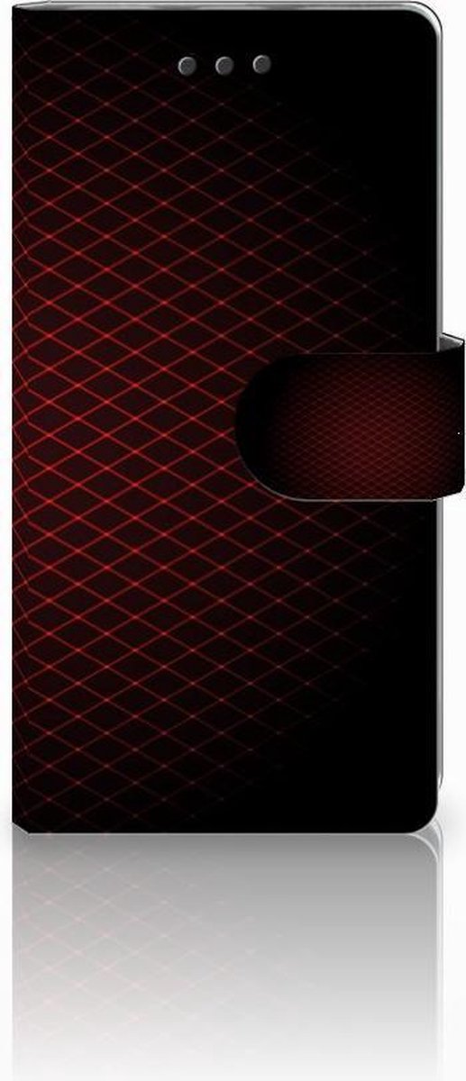 Huawei Ascend P8 Lite Telefoon Hoesje Geruit Rood