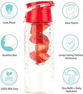 FIGURETTA waterfles met infuser | inhoud 0.7 ltr  | BPA-vrij  |rood