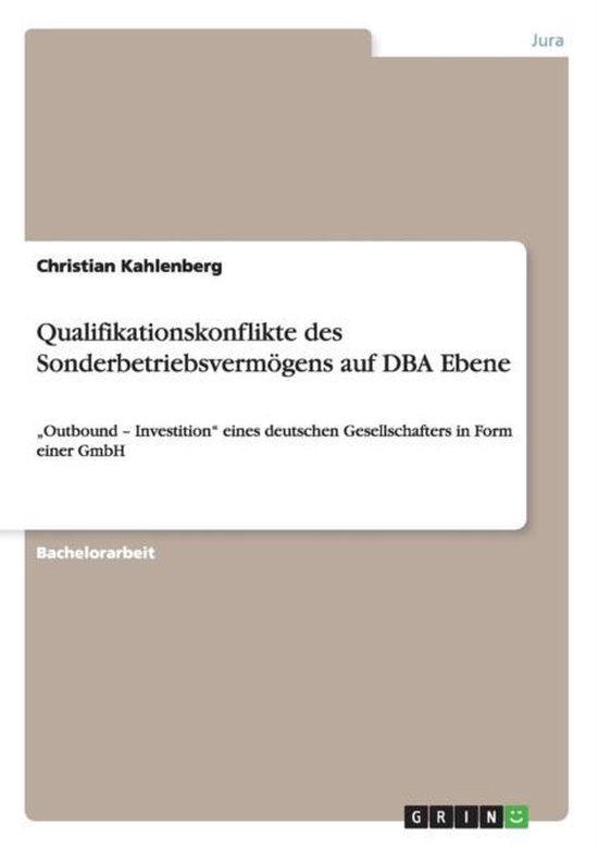 Qualifikationskonflikte des Sonderbetriebsvermoegens auf DBA ... - cover