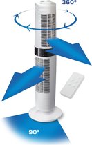 Clean Air Optima® CA-406W - Design Torenventilator - Ventilator met Temperatuursensor - Dynamische luchtstroom - Timerfunctie - Stoffilter - Oscillatie: 90º en 360º
