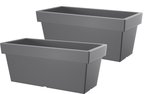 Bloembak Balkonbak Lofly Case 40x18x16cm STEENGRIJS Prosperplast / 2 STUKS ! /