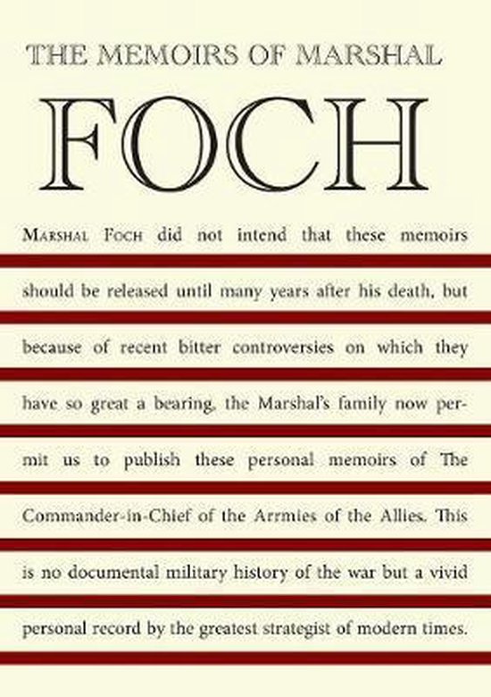 The Memoirs of Marshall Foch - cover