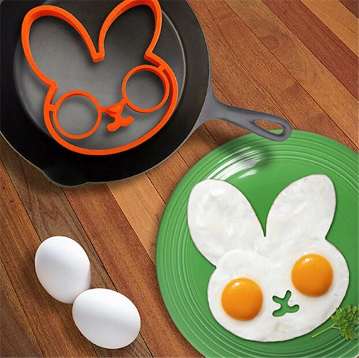 Steil multifunctioneel hefboom Siliconen bakvorm voor gebakken ei in de vorm van een konijn | Eier flipper  mal | Eivorm | bol.com