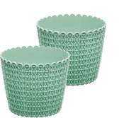 Bloempot Buiten Binnen Rond Nitly 16cm SALIEGROEN Prosperplast / 2 STUKS ! /