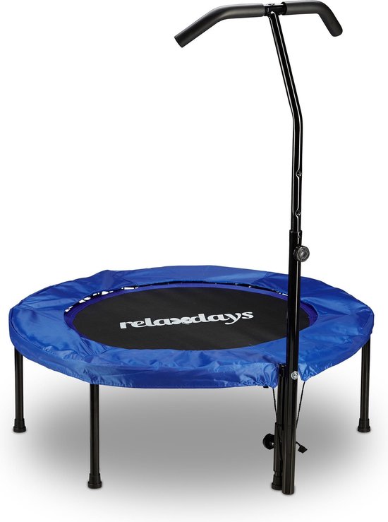 relaxdays fitness trampoline met handvat en bungee elastiek - beugel -  binnen | bol.com