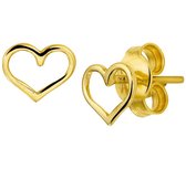 The Fashion Jewelry Collection Oorknoppen Hart - Geelgoud