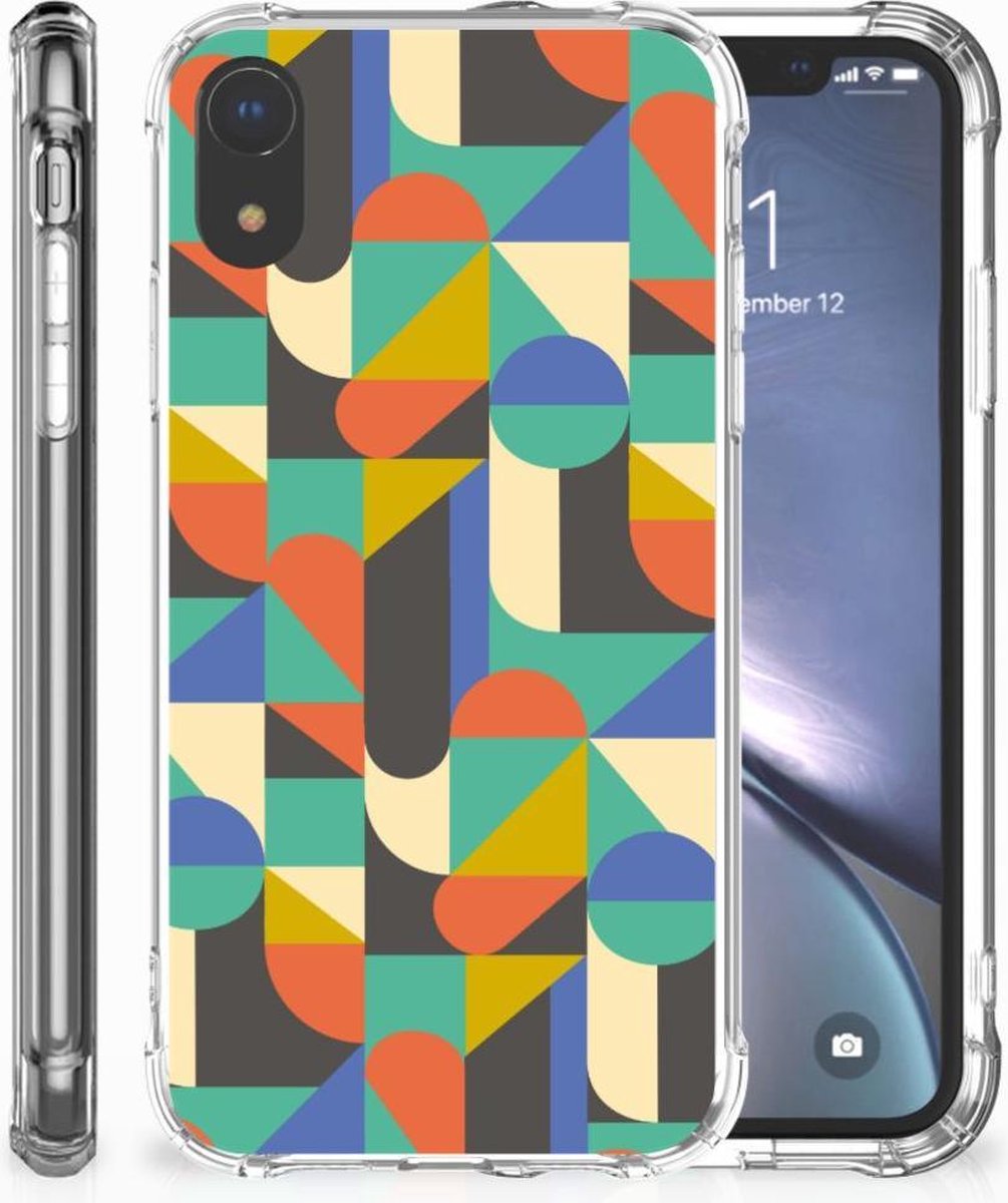 Apple iPhone Xr Doorzichtige Silicone Hoesje Funky Retro