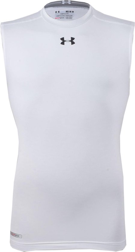 Under Armour Sonic Compressie Mouwloos Thermo Shirt - Sporttop - Mannen -  Maat XXL - Wit | bol.com