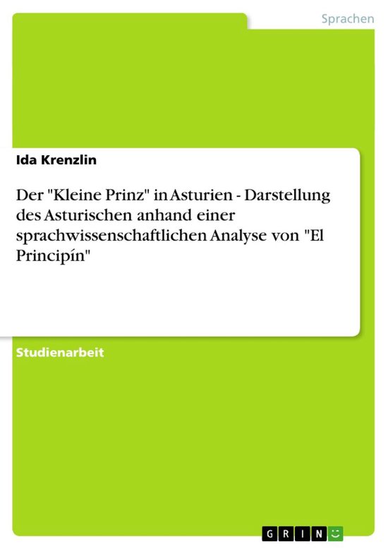 Der 'Kleine Prinz' in Asturien - Darstellung Des Asturischen ... - cover