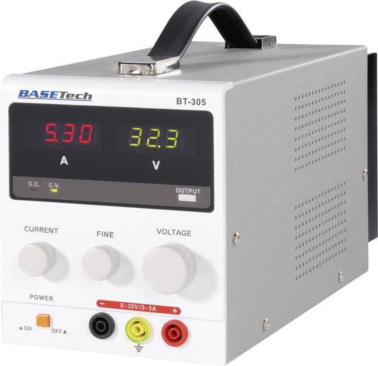 Alimentation de laboratoire Basetech BT-305, réglable 0 - 30 V / DC 0 - 5 A 150 W Nombre de sorties 1 x