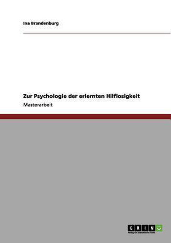 Zur Psychologie der erlernten Hilflosigkeit - cover
