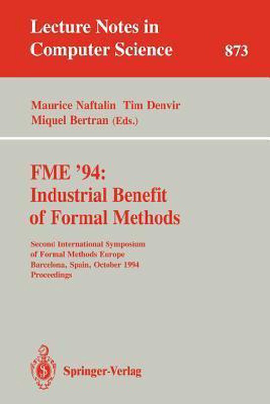 FME '94: Industrial Benefit of Formal Methods - cover