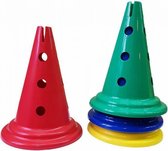 4 Markeringspionnen | Cones | Pion | Pilon Multifunctioneel 30 cm Groen, Rood, Geel, Blauw