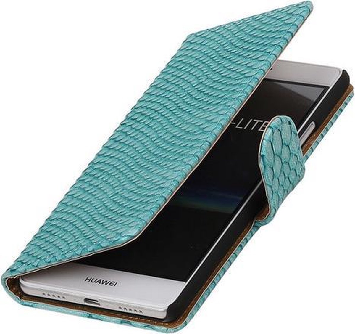 Turquoise Slang booktype cover hoesje voor Huawei P9 Lite